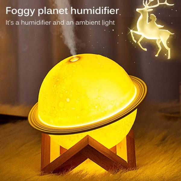Moon Lamp Humidifier, 2 in 1 Moon Night Light & Humidifiers with USB Recharge, 330Ml - Image 4