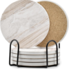 6Pcs Marble Style Ceramic Drink Coaster - Image 2