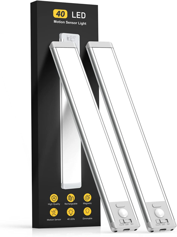 Under Cabinet Lights, 2 Pack Magnetic Dimmable Closet Lights - Image 2