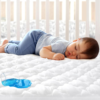 Waterproof Crib Mattress Protector Sheets, White, 52" X 28"