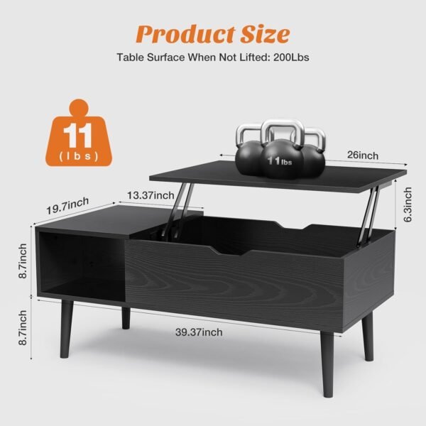 Coffee Table Black - Image 3