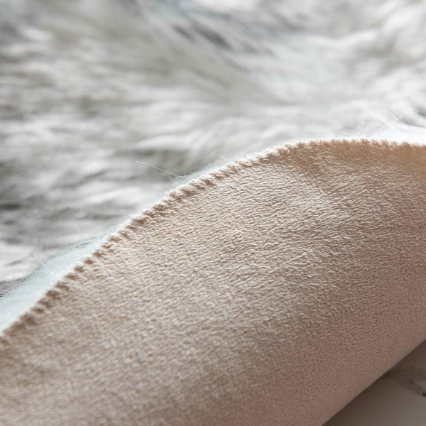 Shaggy Soft Faux Sheepskin Fur Area Rugs, 6Ft X 9Ft, White with Black Tips - Image 6