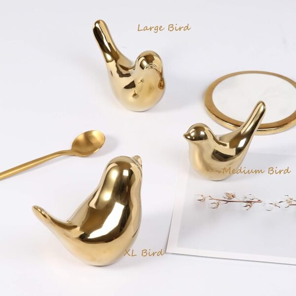 Small Birds Statues Gold Home Decor - Image 6