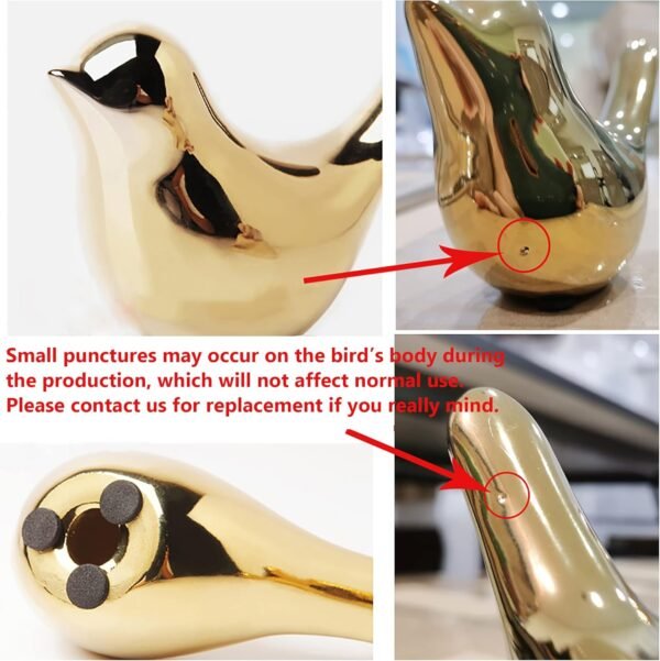 Small Birds Statues Gold Home Decor - Image 7