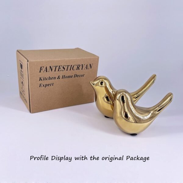 Small Birds Statues Gold Home Decor - Image 4