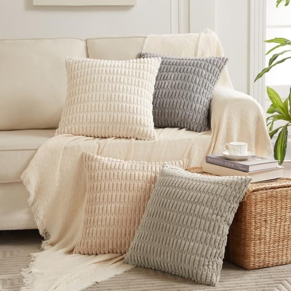 4 Packs Neutral Decorative Throw Pillow Covers 45X45 Cm - Image 7