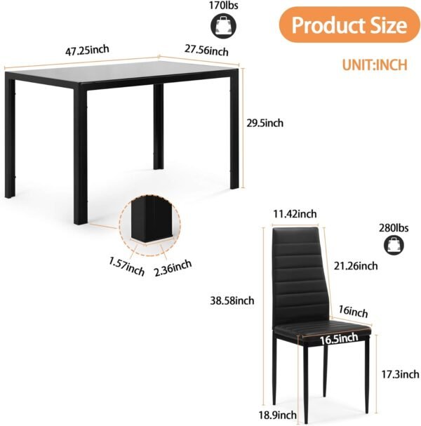 Modern Glass Dining Table Set - Image 4
