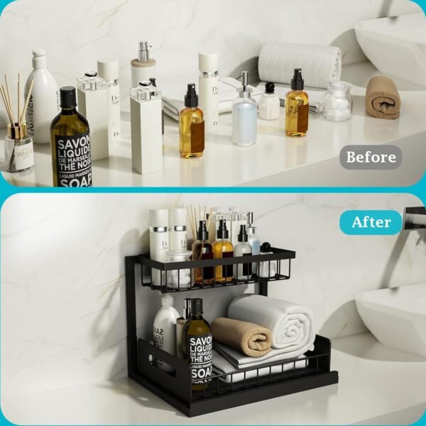 under Sink Organizer, Black, 2 Pack - Image 5