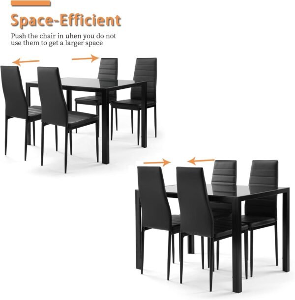 Modern Glass Dining Table Set - Image 7