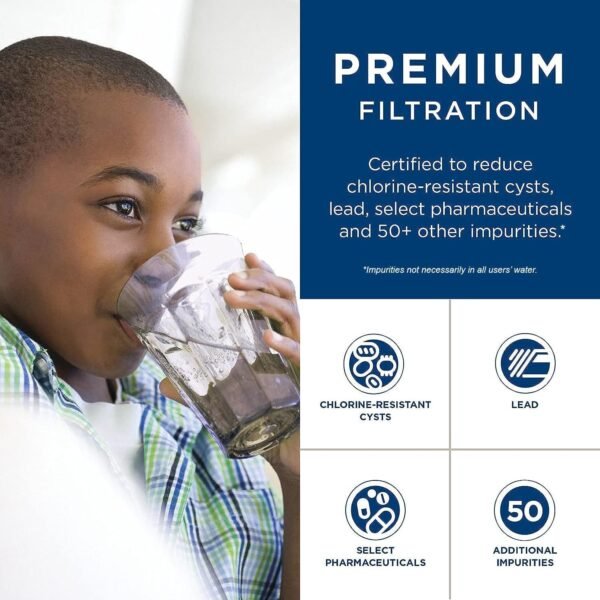 Water Filter, Certified to Reduce Lead, Sulfur, and 50+ Other Impurities, Replace Every 6 Months for Best Results, Pack of 1 - Image 3
