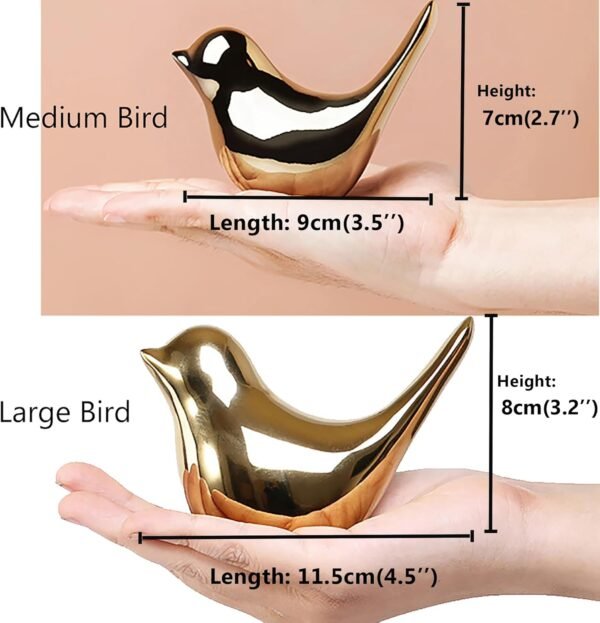 Small Birds Statues Gold Home Decor - Image 5