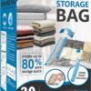 20 Pack Vacuum Storage Bags (4 Jumbo/4 Large/4 Medium/4 Small/4 Roll) Hand Pump Included - Image 2