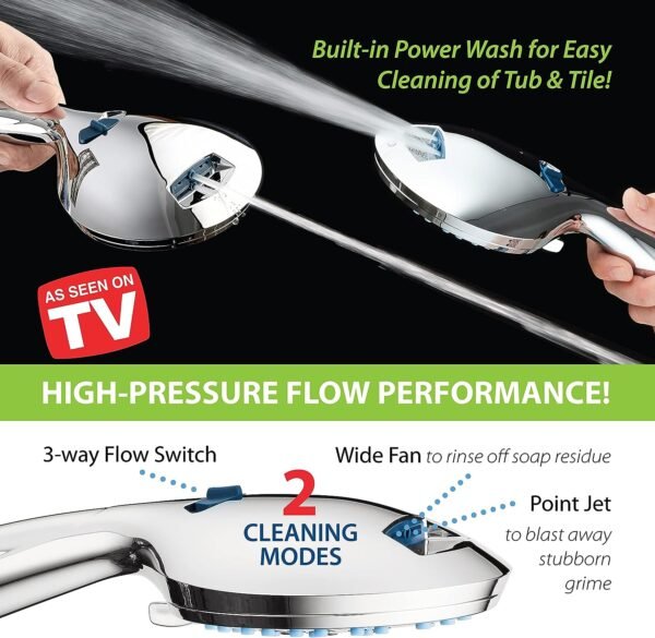 Aquacare High Pressure 8-Mode Handheld Shower Head - Image 6