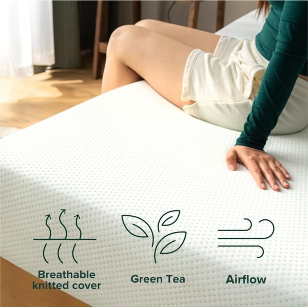 5 Inch Green Tea Memory Foam Mattress, Medium Firm Feel,  Certified Safe Foams & Fabric - Image 7