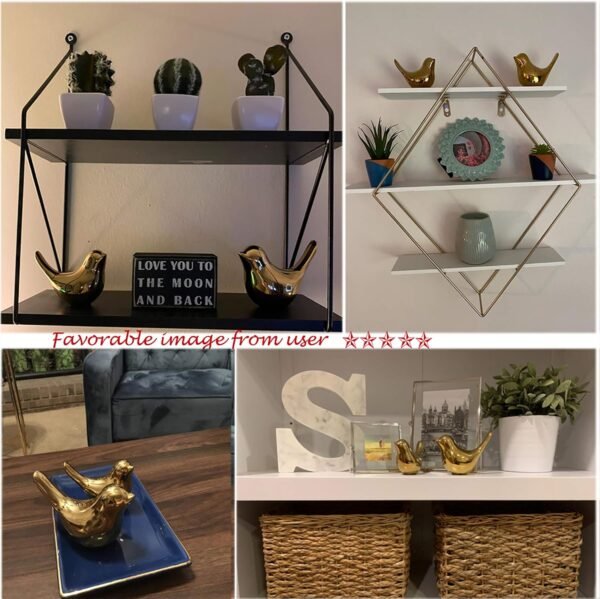 Small Birds Statues Gold Home Decor - Image 8