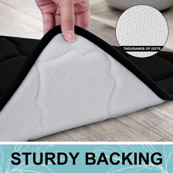 Memory Foam Bath Mat Rug 24X16, Machine Wash Dry, Comfortable, Black - Image 6