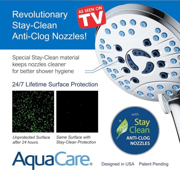 Aquacare High Pressure 8-Mode Handheld Shower Head - Image 4