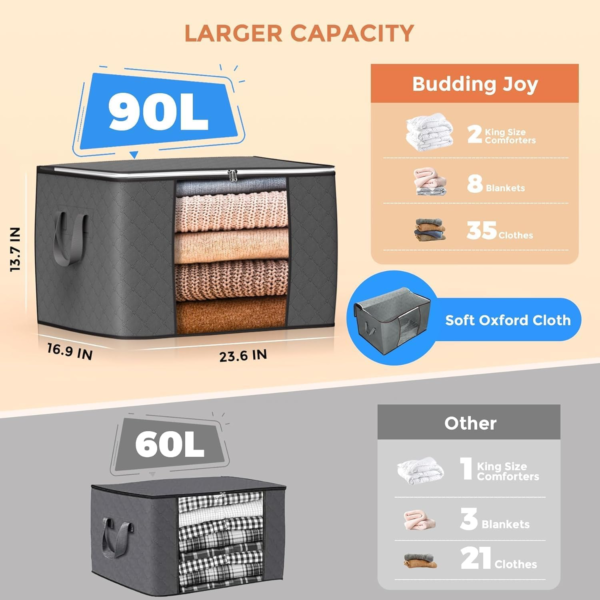 6 Pack Clothes Storage Bins - Image 3