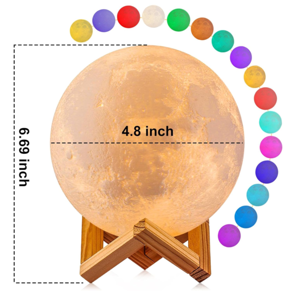 Moon Lamp,  with Stand& Remote/Touch Control & Timing,  (Diameter 4.8 INCH) - Image 6