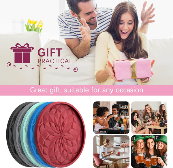 6 Pack Silicone Coasters Holder - Image 7