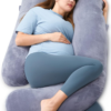 57 Inch Pregnancy Pillow for Sleep, Grey