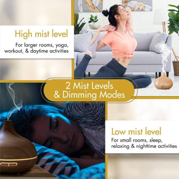 550Ml Diffusers for Essential Oils with Cleaning Kit & Measuring Cup, 18 Hour Runtime, 16 LED Light Settings & Auto Power off (Natural Oak) - Image 3