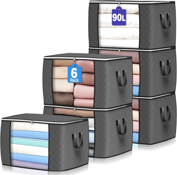 6 Pack Clothes Storage Bins - Image 2